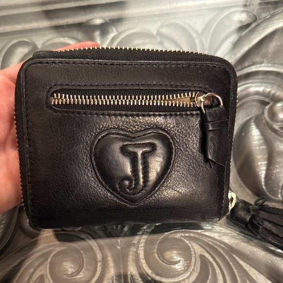 Vintage Juicy Couture Black 100% Cowhide Leather Women's Wallet - Picture 9 of 12